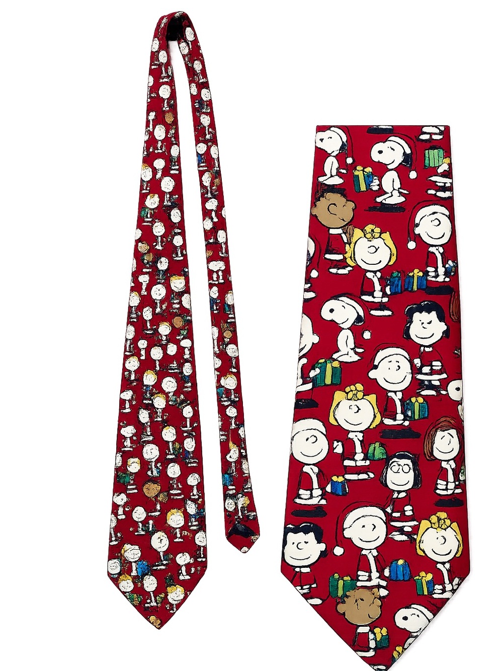 Peanuts Christmas Silk Necktie Charlie Brown Snoopy Holiday Novelty Tie USA